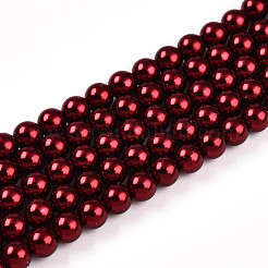 Baking Paint Pearlized Glass Pearl Bead Strands&nbsp;HY-N002-4mm-A13