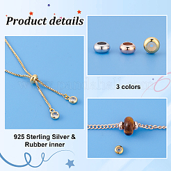 6Pcs 3 Colors 925 Sterling Silver Beads&nbsp;STER-PH0002-03