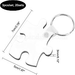 20 Sets Sublimation Blanks Keychains&nbsp;KEYC-CA0001-05