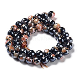 Electroplate Natural Fire Crackle Agate Beads Strands&nbsp;G-G0006-A01-01