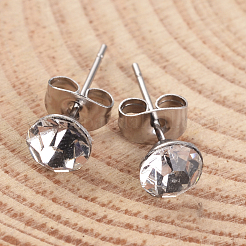 304 Stainless Steel Grade A Rhinestone Ear Studs&nbsp;EJEW-JE02024