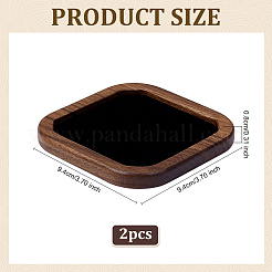 2Pcs Wood with Velvet Jewelry Plate Storage Trays for Rings&nbsp;ODIS-HY0001-05