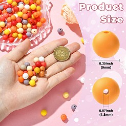300Pcs Round Food Grade Eco-Friendly Silicone Focal Beads&nbsp;SIL-CJC0004-08A-1