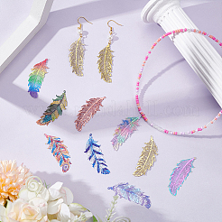 40Pcs 10 Colors 201 Stainless Steel Filigree Pendants&nbsp;STAS-GA0001-78