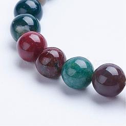 Natural Indian Agate Beaded Stretch Bracelets&nbsp;BJEW-P072-F03