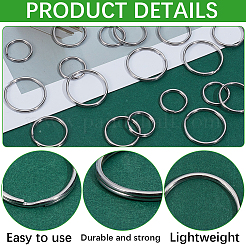 60Pcs 3 Styles 304 Stainless Steel Split Key Rings&nbsp;STAS-CY0001-02P