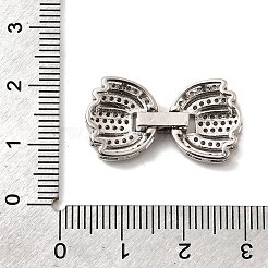 Brass Micro Pave Clear Cubic Zirconia Fold Over Clasps&nbsp;KK-C075-34P