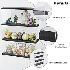 3-Tier Rectangle Transparent Acrylic Minifigures Display Case&nbsp;ODIS-WH0099-08A