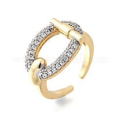 Brass Micro Pave Cubic Zirconia Cuff Rings&nbsp;RJEW-V007-02GP
