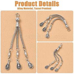 5Pcs 5 Styles Tibetan Style Alloy Curb Chain Tassel Big Pendants&nbsp;FIND-YW0012-99