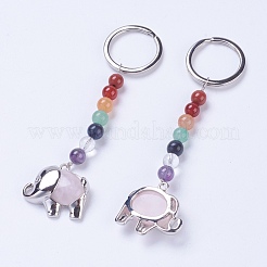 Natural Rose Quartz Chakra Keychain&nbsp;KEYC-P040-E07