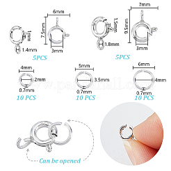 10Pcs 2 Styles 925 Sterling Silver Spring Ring Clasps&nbsp;STER-GA0001-21