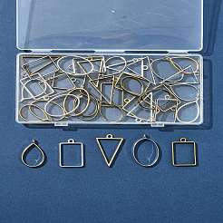 38Pcs 19 Styles Alloy Open Back Bezel Pendants&nbsp;FIND-FS0003-61