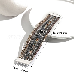 Braided Imitation Leather Crod Multi-strand Bracelets for Women&nbsp;PW-WGA1EC1-01
