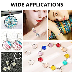 64Pcs 8 Styles 304 Stainless Steel Cabochon Connector Settings&nbsp;STAS-HY0001-86P