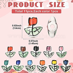 11Pcs 11 Colors Handmade Porcelain Bright Glazed Beads&nbsp;PORC-YW0001-86
