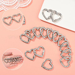 20Pcs Zinc Alloy Rhinestone Spring Gate Rings&nbsp;FIND-SP0004-36P