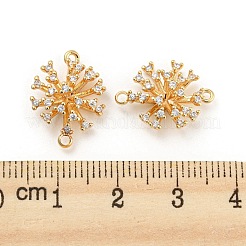 Brass Micro Pave Clear Cubic Zirconia Connector Charms&nbsp;KK-Q789-45G
