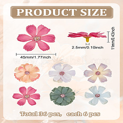 36Pcs 6 Colors Silk Cloth Artifical Flower&nbsp;DIY-LP0003-30B