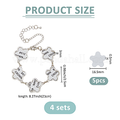 4 Sets Sublimation Blank Alloy Bracelet Making&nbsp;BJEW-FH0001-10B