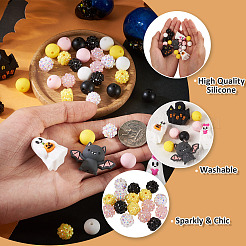 20Pcs 11 Styles Halloween Silicone Beads&nbsp;SIL-TA0003-27