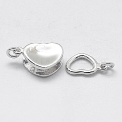 Anti-Tarnish Rhodium Plated 925 Sterling Silver Box Clasps&nbsp;STER-F037-073P
