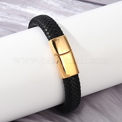 Braided Microfiber Leather Cord Bracelets for Women Men&nbsp;BJEW-D304-05G-02