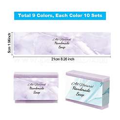 90Pcs 9 Style Rectangle with Marble Pattern & Word Handmade Soap Paper Tag&nbsp;DIY-PH0002-77B-WH