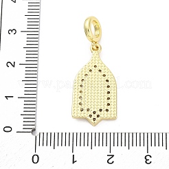 Brass Micro Pave Cubic Zirconia Saint European Dangle Charms&nbsp;KK-D325-27G-06