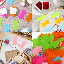 100Pcs 5 Styles Plastic Thread Card Bobbins&nbsp;AJEW-SC0003-96