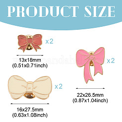 6Pcs 3 Styles Bowknot Enamel Pins&nbsp;JEWB-TA0001-25