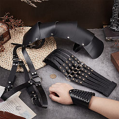 Medieval Style Adjustable PU Leather with Iron Fencing Sheath&nbsp;AJEW-OC0005-09