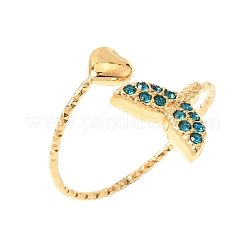 Ocean 304 Stainless Steel Micro Pave Cubic Zirconia Cuff Open Rings&nbsp;CU-CBA2EFF-01G-02