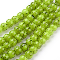 Spray Painted Glass Bead Strands&nbsp;GLAD-S075-8mm-29