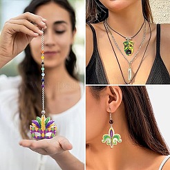 12Pcs 6 Style MARDI GRAS Carnival Double-Sided Transparent Acrylic Pendant&nbsp;SACR-CJ0001-67