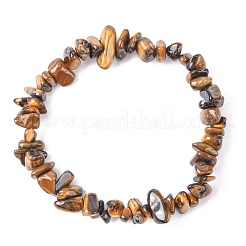 Natural Tiger Eye Chip Beads Stretch Bracelet for Women&nbsp;BJEW-AL00003-11