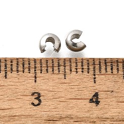 304 Stainless Steel Crimp Beads Covers&nbsp;X-STAS-P239-34P-03