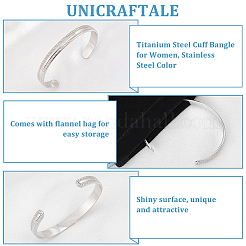 1Pc Stainless Steel Cuff Bangle for Women&nbsp;BJEW-UN0001-41P
