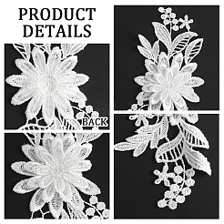 4Pcs 2 Colors Polyester Embroidery Water Soluble Appliques&nbsp;DIY-GF0007-48