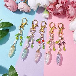 Leaf Resin Pendant Decoration&nbsp;HJEW-JM02022