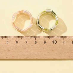 Resin Tartan Pattern Cuff Ring&nbsp;RJEW-FS0001-06