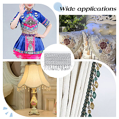 10 Yards Polyester Ribbons with Teardrop Tassel&nbsp;OCOR-WH0085-67A