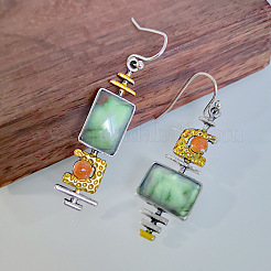 Rectangle Alloy Resin Dangle Earrings&nbsp;FS-WG2AF93-01