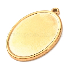 304 Stainless Steel Pendant Cabochon Settings&nbsp;STAS-Z204-04G-09