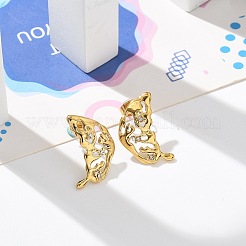 304 Stainless Steel Rhinestone Stud Earrings&nbsp;EJEW-M069-05G