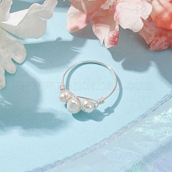 Natural Pearl Finger Rings&nbsp;RJEW-JR00604-02