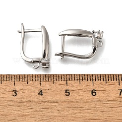 Rack Plating Brass Micro Pave Cubic Zirconia Hoop Earring Findings&nbsp;EJEW-H143-12P