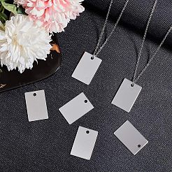 201 Stainless Steel Rectangle Stamping Blank Tag Pendants&nbsp;STAS-UN0002-77P