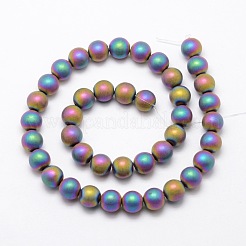 Electroplate Non-magnetic Synthetic Hematite Beads Strands&nbsp;G-R363-8mm-02