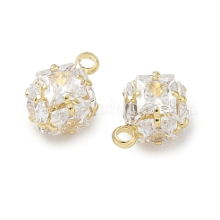 Brass Pave Clear Cubic Zirconia Charms&nbsp;CU-CBAD360-08G-02